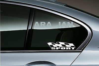 #ad #ad SPORT flag Vinyl Decal racing sticker emblem speed car window logo WHITE $15.26