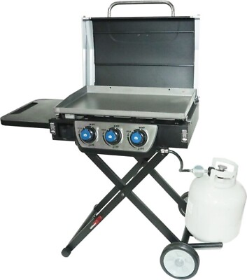 #ad Razor 3 Burner Portable W Cart amp; Shelf 30000 BTU Mega Sale $299.00