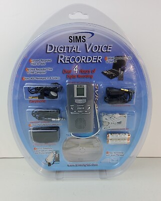 #ad Sims Digital Voice Recorder SVR 455 Black Battery Operated Portable NEW $43.99