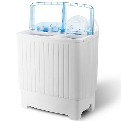 Portable Mini Compact Twin Tub Washing Machine 17.6lbs Washer and Dryer Laundry $137.58