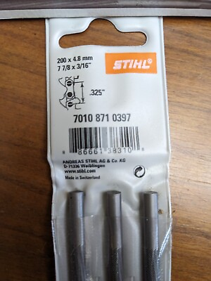 #ad NEW Genuine STIHL Saw Chain Files 3 pack 3 16quot; 7010 871 0397 Size: .325quot; OEM $12.95