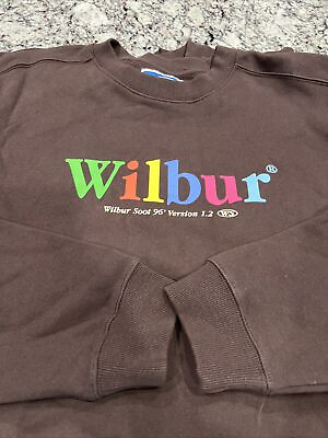 #ad Authentic Wilbur Soot 96#x27; Version 1.2 Brown Puff Print Cotton Crewneck NEW Med $26.59
