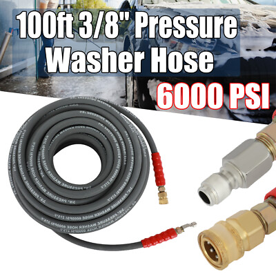#ad #ad Non Marking 2 Braid R2 Hot Water Pressure Washer Hose 3 8quot; x 100ft 6000psi $105.99
