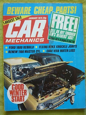 #ad CAR MECHANIC JAN 1975 FORD 1800 REBUILD CURE VIVA WATER LOSS GBP 7.49