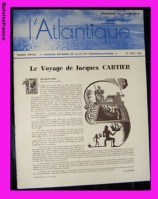 #ad The Atlantic Journal Of Edge 23 August 1934 of The S.S.Champlain $17.02