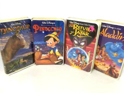 #ad VHS Tapes Disney VHS Movies Clam Shell Cases Aladdin Return Of Jafar Set Of 4 $32.92
