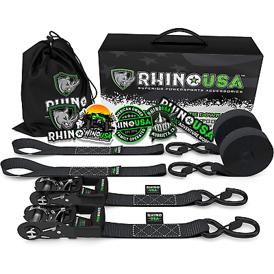 #ad #ad RHINO USA Ratchet Straps Motorcycle Tie Down Kit 2 Pack 5208 Break Strength $29.99
