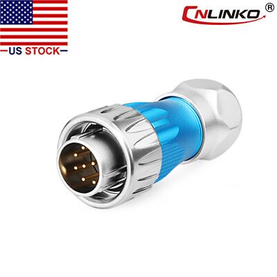 CNLINKO 10 Pin Power Circular Connector Male Plug Outdoor IP67 Heavy Duty Metal #ad $27.47