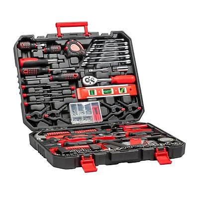 #ad 198 PCS Tool Set Professional Mechanics Craftsman Kit Black RedCase $73.11