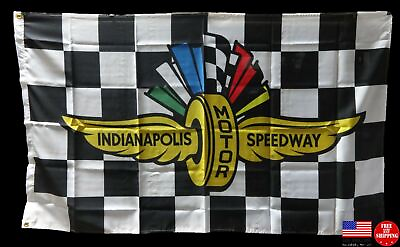 #ad Indianapolis Motor Speedway Checkered Flag Banner Indy 500 IndyCar Brickyard 3x5 $18.95