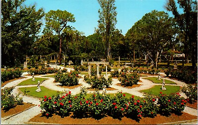 #ad Vtg Sarasota FL Mable Ringling Rose Garden John Ringling Residence Postcard $5.99