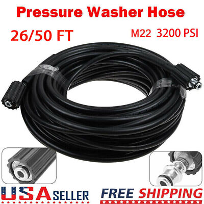 #ad 26FT 50FT High Pressure Washer Hose M22 14mm Power Washer Extension Hose 3200PSI $19.99