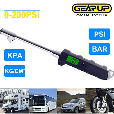 #ad Digital Tire Air Pressure Gauge Meter Tester Bike Car Truck LCD Display 200PSI $12.82