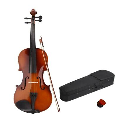 #ad Natural Basswood Full Size 4 4 Acoustic Violin Set with Case Bow Rosin $44.90