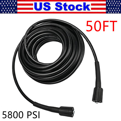 #ad 50FT Replacement High Pressure Washer Hose M22 Jet Power Wash Car Washing Hose $23.99