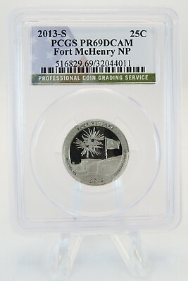 #ad 2013 S PCGS PR69DCAM Fort McHenry National Park NP Quarter Proof 25C $24.99
