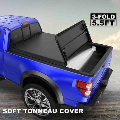 3 Fold 5.5FT Truck Bed Soft Tonneau Cover For 2015 2023 Ford F150 Super Crew #ad $133.97