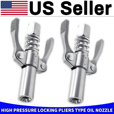 2PCS Grease Gun Coupler High Pressure Quick Release Lock Oil Injection Nozzles #ad $10.95