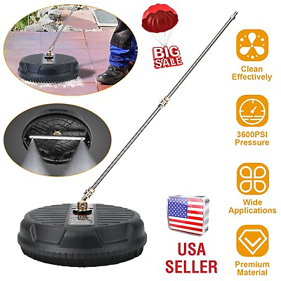 #ad 15quot; Pressure Washer Surface Cleaner with Pressure Washer Extension Wand 3600PSI $61.99