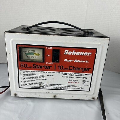 #ad Schauer 50 AMP Start 10 AMP Battery Charger Starter Model J412 USA MADE $44.00