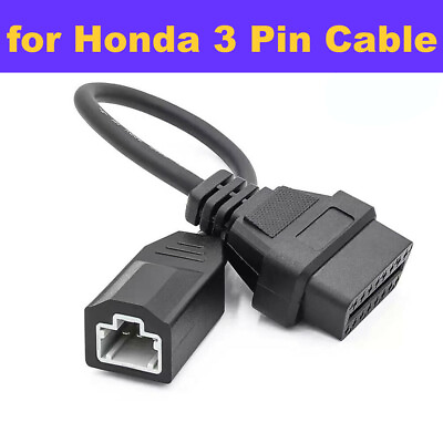 #ad For Honda 3 PIN OBD1 To 16 PIN OBD2 Diagnostic Adapter Convertor Scanner Cable $8.79