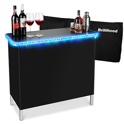 #ad LED Light Up Pop Up Bar Portable Light Bar Table outdoor Music Sync Party Tables $71.99