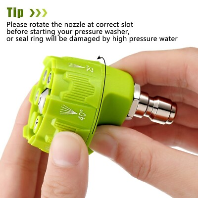 #ad High Pressure Washer Spray Nozzle 0 15 25 40 Degree Rotation Watering Rinse Soap $11.12