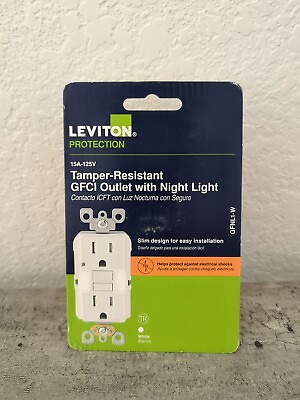 #ad Leviton GFNL1 W GFCI Outlet With Led Guide Light $14.99