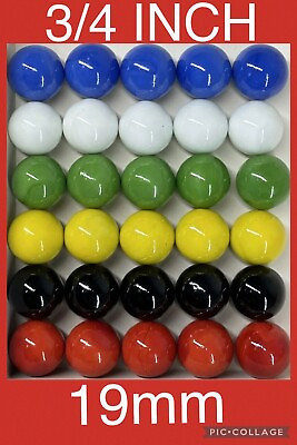 #ad 30 Glass Marbles 3 4 Inch 19mm Replacement Aggravation Board Game Dirty Jokers $19.95