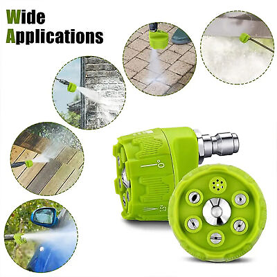#ad 6 In 1 Adjustable Spray Nozzle For Pressure Washer Fits Simpson C raftsman Green $11.15