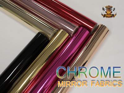 #ad Patent CHROME MIRROR Glossy Vinyl TPU Leatherettes Fabric 54quot; wide BTY $19.50