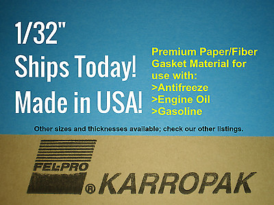 #ad 1 32 6x9 Paper Fiber Gasket Material Fel Pro Engine Car Truck Carburetor Gas Oil $2.99