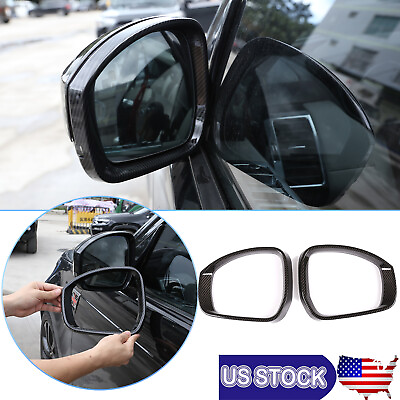 #ad Carbon ABS Rearview Mirror Frame Trim Cover For Land Rover Range Sport 2014 2019 $29.99