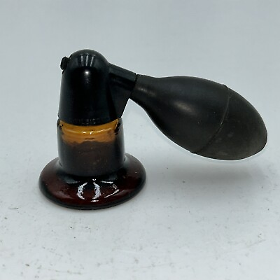 #ad #ad Vintage DeVILBISS Amber Glass Nose amp; Throat Atomizer Bottle $9.99