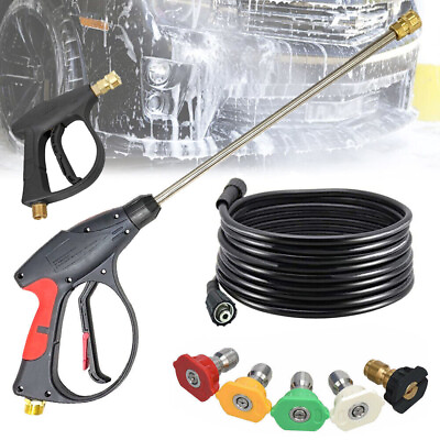 #ad #ad 4000PSI High Pressure Car Power Washer Spray Gun Wand Lance Nozzle Tip Hose Kit $5.99