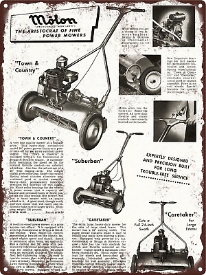 #ad 1953 Molon Garden Power Lawn Mower Briggs Straton Motor Metal Sign 9x12quot; A027 $24.95