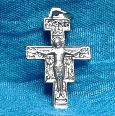 #ad CROSS PENDANT Made in ITALY Silver Oxidized San Damiano 1 3 16” CX1a $1.25