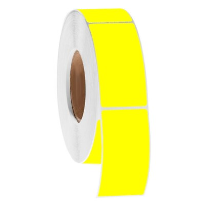 #ad THERMAL TRANSFER LABELS YELLOW 2quot;w x 4quot;h NON PERF 1500 RL 6 RLS CASE $30.00