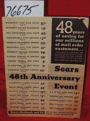 #ad #ad Sears Roebuck Sears 48th Anniversay Event $50.00