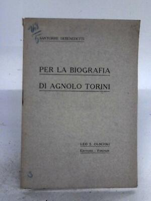 #ad #ad Per La Biografia Di Agnolo Torini Santorre Debenedetti 1912 ID:79465 $11.16