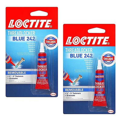 #ad Loctite Heavy Duty Threadlocker Blue 242 For Permanently Locks Pack Of 2 C $130.43