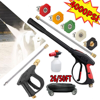 4000PSI High Pressure Power Washer Gun Spray Wand Lance Nozzle Hose Kits M22 US #ad $5.99