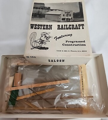 #ad Western Railcraft N Scale #106 Saloon wood craftsman building kit $16.88