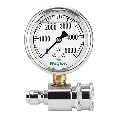 #ad 2 1 2quot; Pressure Washer Pressure Gauge Kit 3 8 Inch Quick Connect 0 5000 PSI... $36.33