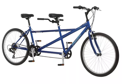 #ad #ad Tandem Bicycle 2 Person Bike 21 Speed 26in Steel Frame Linear Pull Brakes Blue $606.88