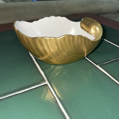 #ad Pickard Gold Trinket Dish In The Shape Of A Shell $10.50