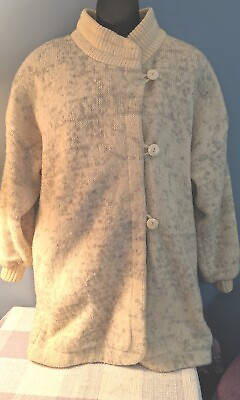 #ad Hilda LTD Women#x27;s Sweater Cardigan 100% Wool Jacket Nordic Iceland small med. $42.50