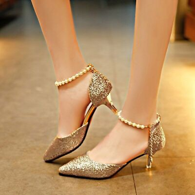#ad Trend Pointed Toe Wedding Bride High Heels Shoes Party Mules Elegant Pumps $27.50