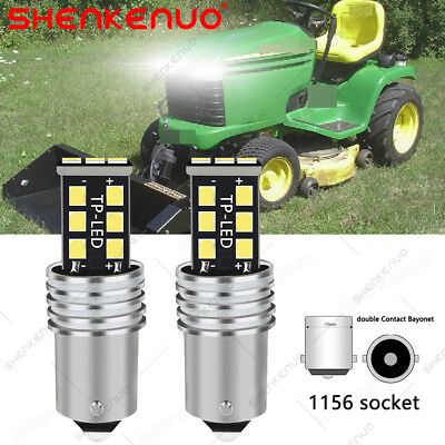 1156 White LED Headlight Bulbs For Riding Lawn Tractor Riding Lawn Mower Snow #ad $19.73
