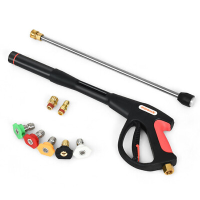 #ad Pressure Washer Gun 4000 PSI Cleaning W 20quot; Extension Wand Lance 5 Nozzle Tips $47.66
